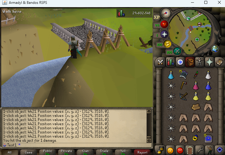 Destructible world objects and dynamic water in a Runescape Osrs Private Server